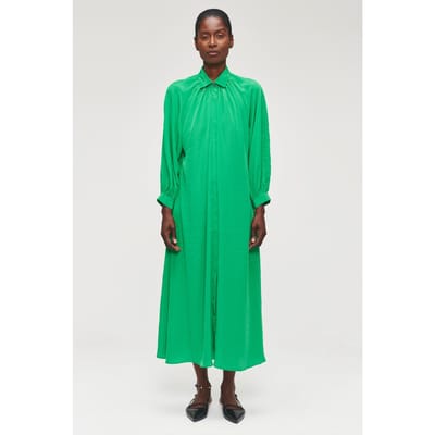 ZENGGI Technosilk Gathered Dress Vivid Green Größe: S | Blusenkleider Outlet | Damen | Grün