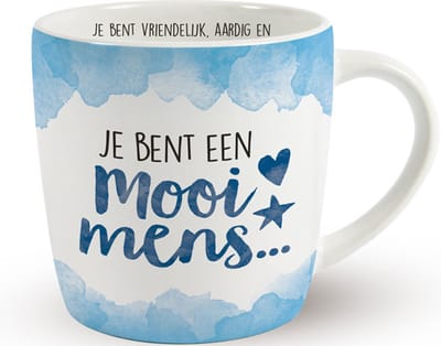 Mok - Koffie - Cadeau - Traktatie - Mok Je Bent Een Mooi Mens - Keramiek - Drop - "Speciaal voor jou"
