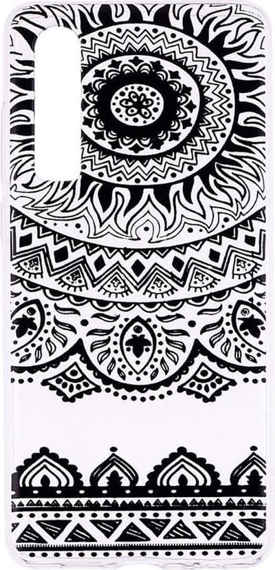 Shop4 - Huawei P30 Hoesje - Zachte Back Case Mandala Zwart