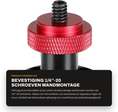 Dailygoods- Buitendraadschroeven 1/4"-20 - Wandhouder - Bevestigingsgaten - Aluminiumlegering - Lichtgewicht - Duurzaam