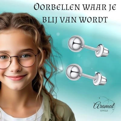 Aramat Jewels | Oorbellen | Stalen kinderoorbellen - bolletjes oorknopjes 3mm - schroefsluiting | | | |3mm | Staal | Kinderen, Volwassenen | Verkleurd niet