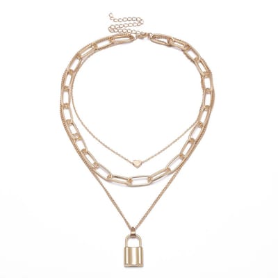 Lumici® | Locked Hart Necklace - Hart Slot Ketting - Hartjes - Slotje - Heart - Lock - Ketting - Verliefd - Getrouwd - Verloofd - Verkering - Geliefde - Love - Cadeau Voor Vrouwen - Moederdag Cadeau - Valentijn - Liefde - Verrassing - Goud & Zilver