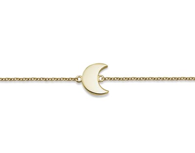 Armband met Maantje hanger Goudkleur Zilver Gold-Plated XB010G 16-19cm