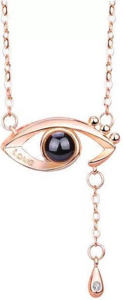 Rose Goude Oog 100 Talen Ik Hou Van Je Ketting - Rose Goud Ketting - Geliefde Ketting - I Love You Ketting - Cadeau TIP - LIMITED EDITION - OP = OP