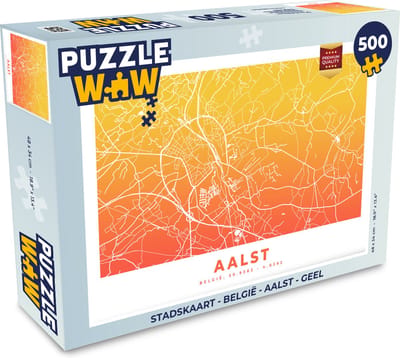 Puzzel Stadskaart - België - Aalst - Geel - Legpuzzel - Puzzel 500 stukjes - Plattegrond