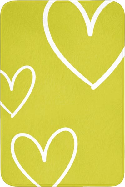 Badmat 60x90 cm - Antislip - Groen - Hartjes - Wit - Badmatten voor badkamer - Badkamermat - Douchemat - Badkamer mat