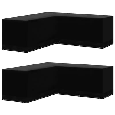 vidaXL - Tuinmeubelhoezen - 2 - st - L-vormig - 12 - oogjes - 250x250x90 - cm