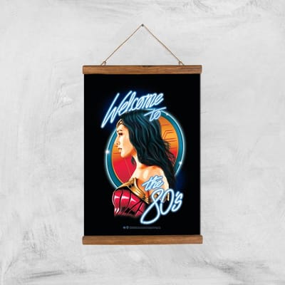 Wonder Woman Retro Giclee Art Print - A3 - Wooden Hanger