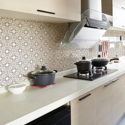 Zelfklevende tegelmuurstickers voor keuken en badkamer - 60 Azulejos Lilith cementtegelstickers - 60 stickers 20x20cm