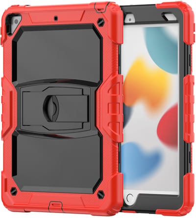 Schokbestendige hoes Geschikt voor: Apple iPad Air 3 / Pro 10.5 (2017) - Met penhouder & ingebouwde Screenprotector & standaard - Rood