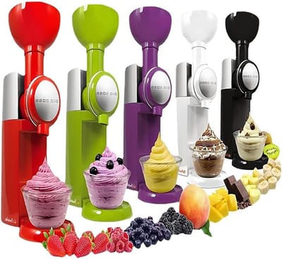 IJsmachine - Dessertmaker Yoghurtmaker - Zelf IJs Maken - 500 ml Capaciteit - 24x16x335 cm - rood