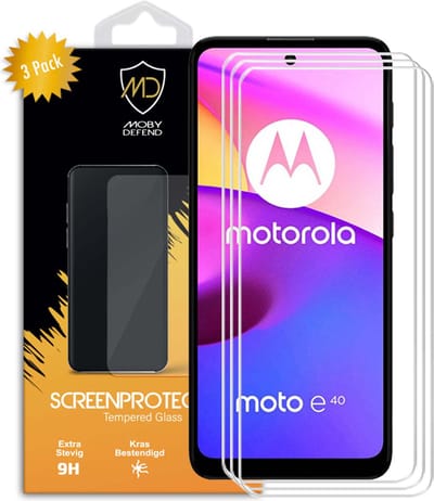 3-Pack MobyDefend Screenprotectors - Geschikt voor Motorola Moto E40 / Moto E30 - Case-Friendly Screensaver - Gehard Glas