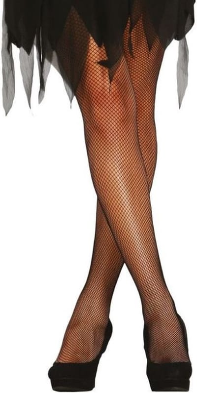 Carnaval verkleed Netpanty - zwart - one size - voor dames - voor rokjes - sexy look - one size M/L