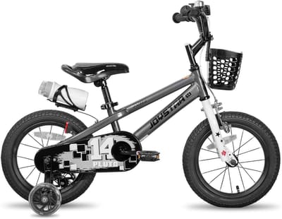Kinderfiets 12 inch met zijwieltjes en mand voor jongens en meisjes (2-4 jaar)
