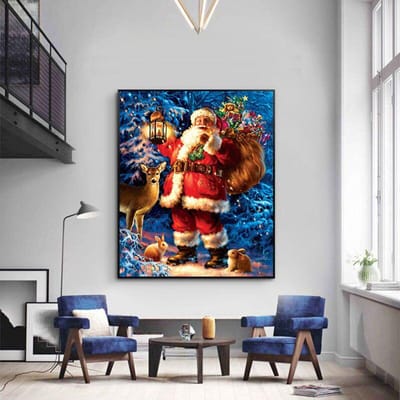 Peinture diamant à faire soi-même, broderie, cadeau du père noël, sac à dos, décoration de maison, mosaïque diamant, cadeau 20X30CM blue