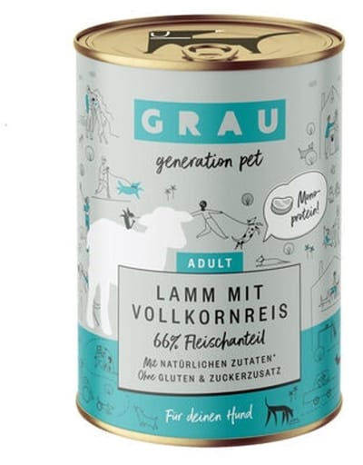 Grau Adult Hondenvoer - Lam met volkorenrijst - Blik - 6 x 400 g