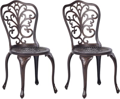 TRIORA - Tuinstoel set van 2 - Bruin - Aluminium