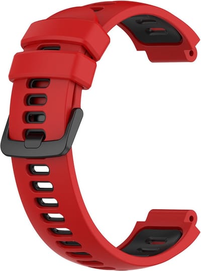 Siliconen bandje - geschikt voor Garmin Forerunner 220 / 230 / 235 / 620 / 630 / 735XT / Approach S20 / S5 / S6 - rood-zwart