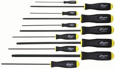Set van 11 Lange Kogelkop Inbussleutels (5/64-3/8 inch) met Ergonomische Antislip Handgreep