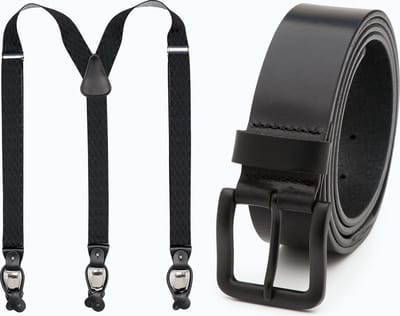 DTCH. FIT Lange riem Jack XXL Zwart - Riemmaat 125cm/Totale lengte 140cm – 4cm breed & Zwarte Bretel - 130cm