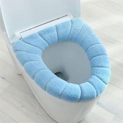 Toiletstoelhoes - Zachte Mat - Winter Comfort - Warm en Wasbaar - Universeel - Blauw