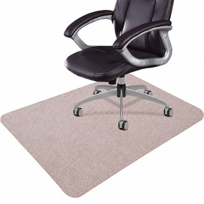 VHV Bureaustoelmat - antislip vloerbeschermer voor stoelwielen en thuiskantoor - zacht oppervlak - 120 x 90 cm - polyester voor bureau en werkplek - Khaki