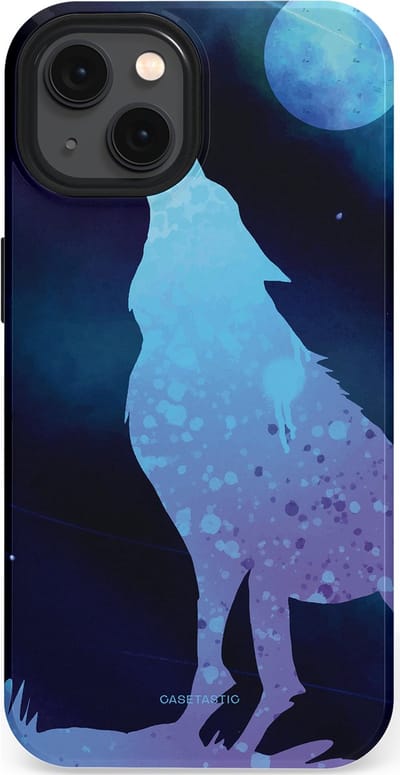 Casetastic Hoesje Geschikt voor Apple iPhone 13 Magsafe - Stijlvolle Beschermende Duo-layer Case - Blauwe Wolvennacht