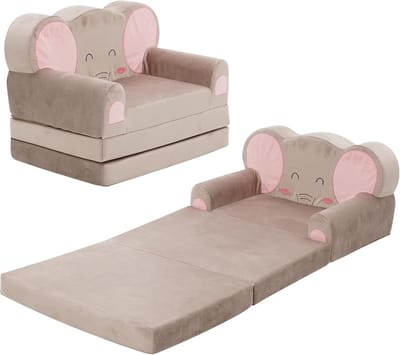 Kinderbank - Peuterstoel - Spelen en slapen - 2-in-1 ontwerp - 41 x 56 x 43 cm - Roze