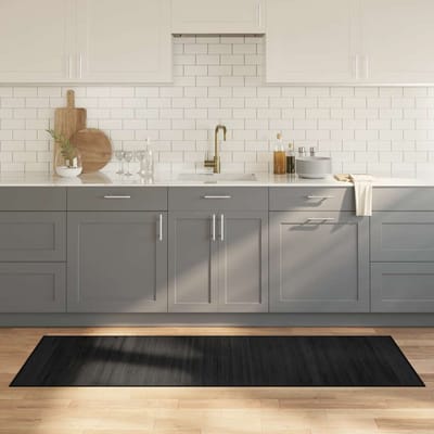vidaXL - Vloerkleed - rechthoekig - 70x200 - cm - bamboe - zwart