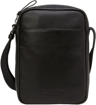 Marc O'Polo Leren schoudertas Lauris Crossbody Bag Black zwart