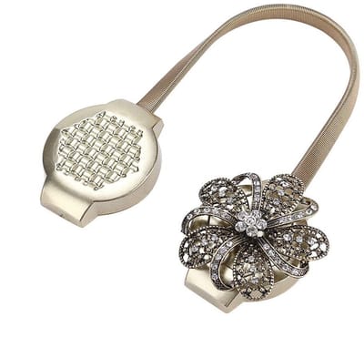 Dailygoods- Gordijnclip Magnetisch - Kristal Bloem - Stretch Houder - Thuis Decoratie - Kantoor Decoratie - Kwalitatief Hoogwaardig - Gordijnhouder