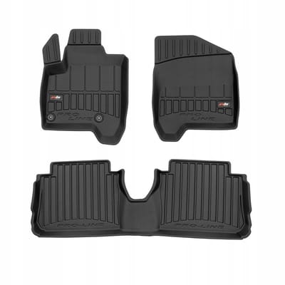 FROGUM PROLINE 3D Set - Rubberen Automatten + Kofferbakmat - Geschikt voor CITROËN C3 Picasso I (2009-2017) - Lage laadvloer - Zwart