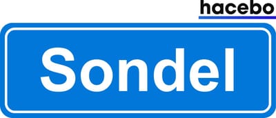 Hacebo - Plaatsnaam Sticker - 29x10 CM - Sondel sticker - Verkeersborden sticker - grappige cadeaus - Sondel