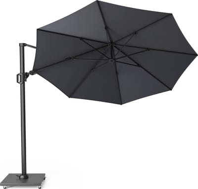 Platinum Sun & Shade – Zweefparasol – Challenger T² - Ø350cm – Antraciet – Dubbel Kantelbaar – 360° Draaibaar – 96% UV protectie