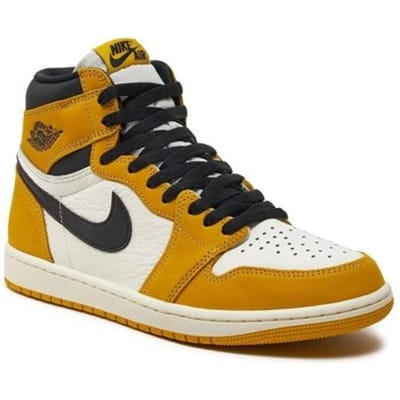 Air Jordan 1 Retro High Og 'Yellow Ochre' 555088-109 44 black