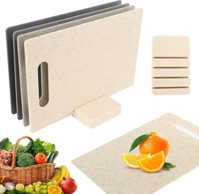 Ynkkvre - Schneidebrettset - Snijplank Set - Antibacterieel + BPA-Vrij Verdikt Kunststofmateriaal - 4 Stuks - Keuken+Groen
