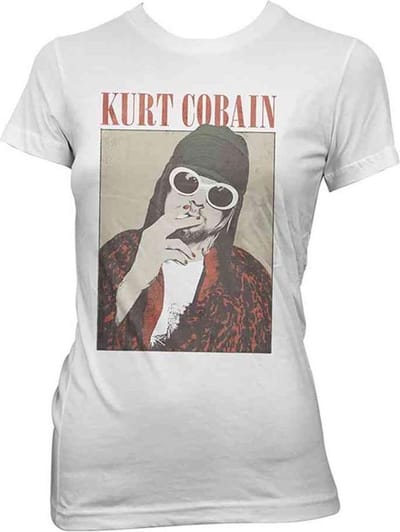 Kurt Cobain Dames Tshirt -XXL- Cigarette Wit