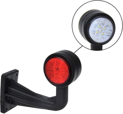 ProPlus Haaks breedtelicht - 160 mm - 10-30 Volt - 8 LED - Rood/Wit - IP67