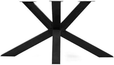 FLE - Stalen zwart matrix tafelonderstel hoogte 72 cm - lengte 140 cm en diepte 80 cm - stalen koker 10x10 cm - verstelbaar - spinpoot - kruispoot