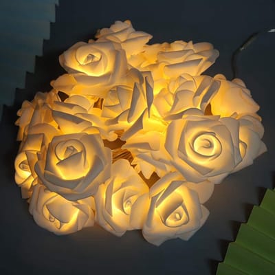 Allecto - Flower String Lights - Kunstmatige Rozen Lichtslinger - 3 Meter - Warm Witte LED - Decoratie voor Valentijnsdag en Bruiloft - Perfect voo...