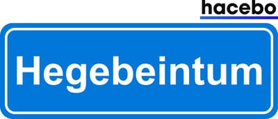Hacebo - Plaatsnaam Sticker - 29x10 CM - Hegebeintum sticker - Verkeersborden sticker - grappige cadeaus - Hegebeintum