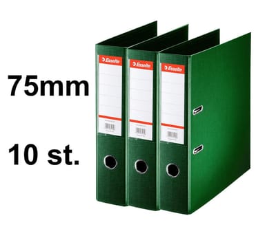 10 x Esselte Ordner Basic - rug 75mm - A4 - Groen