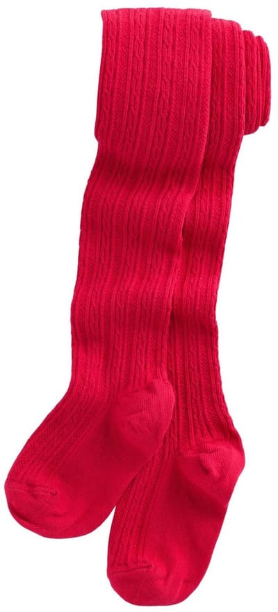 Next - Meisjes - Maillot met hoog katoengehalte en kabelpatroon, standaard lengte - Rood
