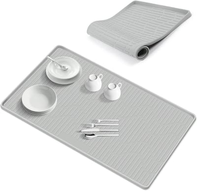 24 x 24 inch antislip siliconen afvoermat - hittebestendige droogmat voor keuken, gootsteen en koffiebar, eenvoudig schoon te maken
