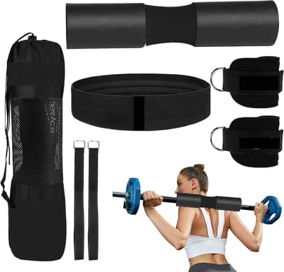 Heupstoot Kussen - Fitness Stangen Pad - Krachttraining Thuistraining - Schokabsorberend Spons Materiaal - 49 x 16 cm - Zwart