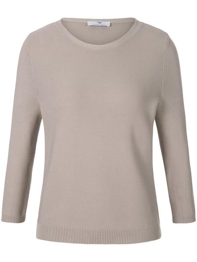 Trui ronde hals 100% SUPIMA® katoen Van Peter Hahn beige