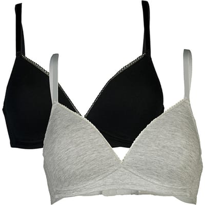 My Basic - Comfy grijze en zwarte katoenen bh's zonder beugel