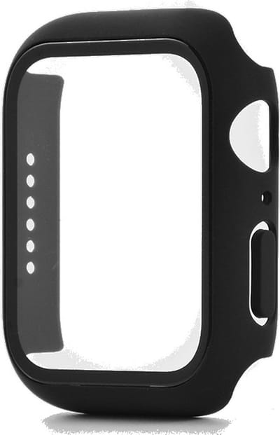 Hoesje geschikt voor Apple Watch 40MM - Hardcase - Screenprotector - Kunststof - Zwart