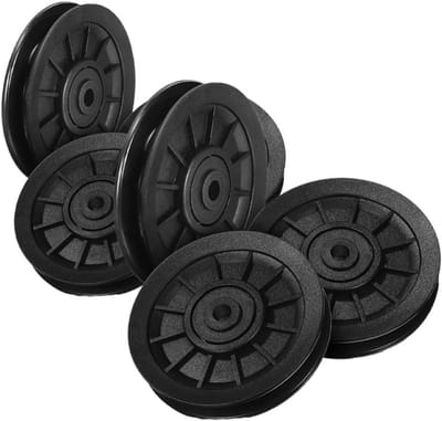 Nylon Katrol - Fitness Wielen - Krachttraining Oefeningen - Wrijvingsarm Ontwerp - 6 Stuks - Zwart
