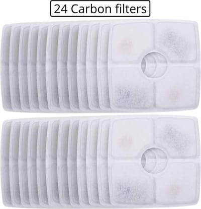 Behave Drinkfontein Filters - Universeel - Vierkante Filters van Carbon - Kattenfontein - Drinkfontein Kat - Navulling set - 24 Stuks